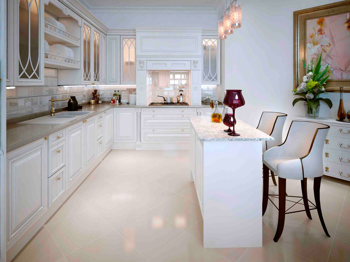Luksusowe białe meble kuchenne na wymiar - drewniane kuchnie klasyczne do zabudowy.